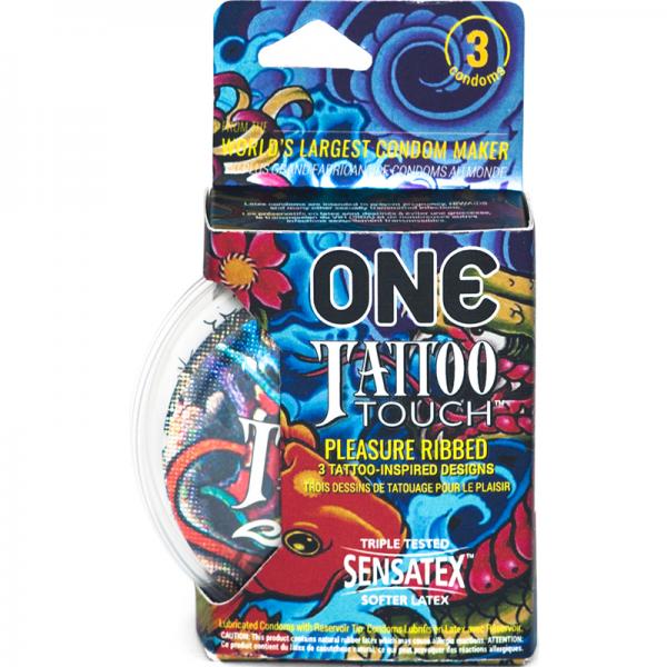 One Tattoo Touch Condom 3pk - ACME Pleasure