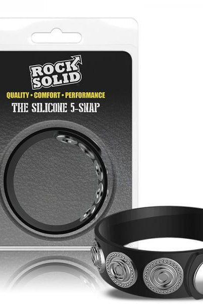 Rock Solid Silaflex 5-snap (adjustable) Black - ACME Pleasure