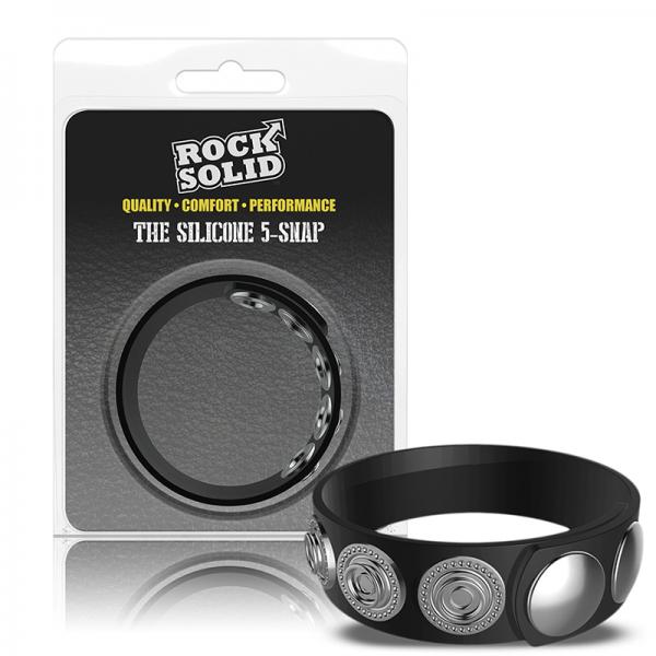 Rock Solid Silaflex 5-snap (adjustable) Black - ACME Pleasure