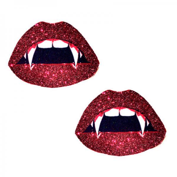 Neva Nude Pasties Vampire Lips Glitter Red - ACME Pleasure