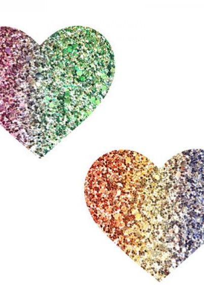 Neva Nude Pasty Heart Glitter Multicolor - ACME Pleasure