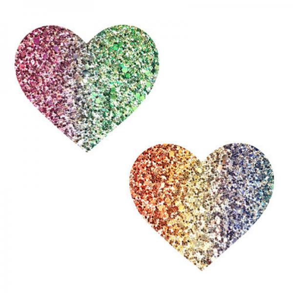 Neva Nude Pasty Heart Glitter Multicolor - ACME Pleasure