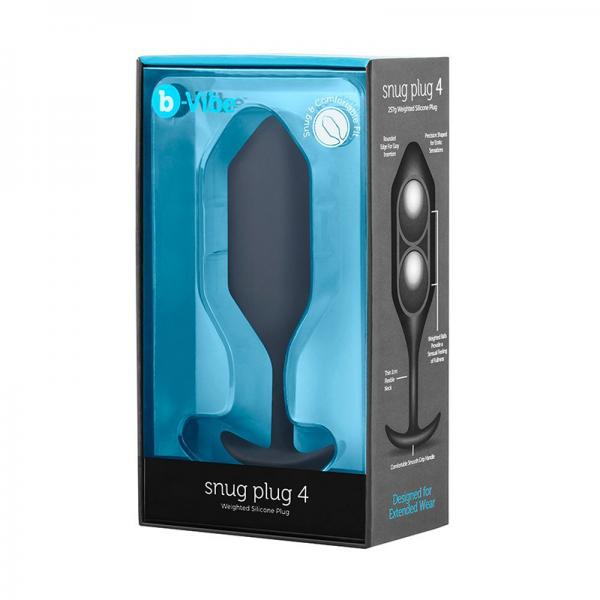 B-Vibe Snug Plug 4 Black 9oz Weight - ACME Pleasure