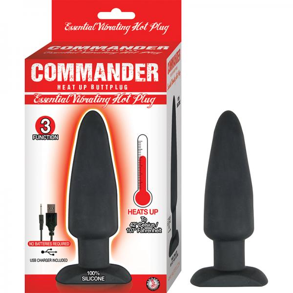 Commander Essential Vibrating Hot Plug Heating Magnetic Charging 3 Function Waterproof Black - ACME Pleasure