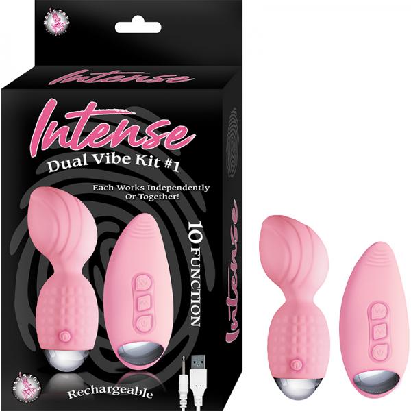 Intense Dual Vibe Kit#1 Work Together Or Independently Rechargeable 10 Function Waterproof Pink - ACME Pleasure