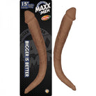 Maxx Men Curved Double Dong 15in Brown - ACME Pleasure