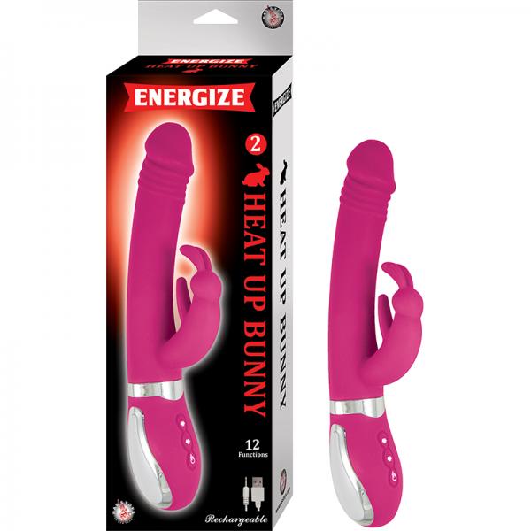 Energize Heat Up Bunny 2 Heating Up To 107 Degrees 12 Function Dual Motor Rechargable Waterproof Pin - ACME Pleasure