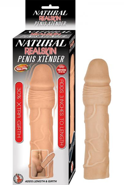 Natural Realskin Penis Xtender With Removable Bullet Waterproof Flesh - ACME Pleasure
