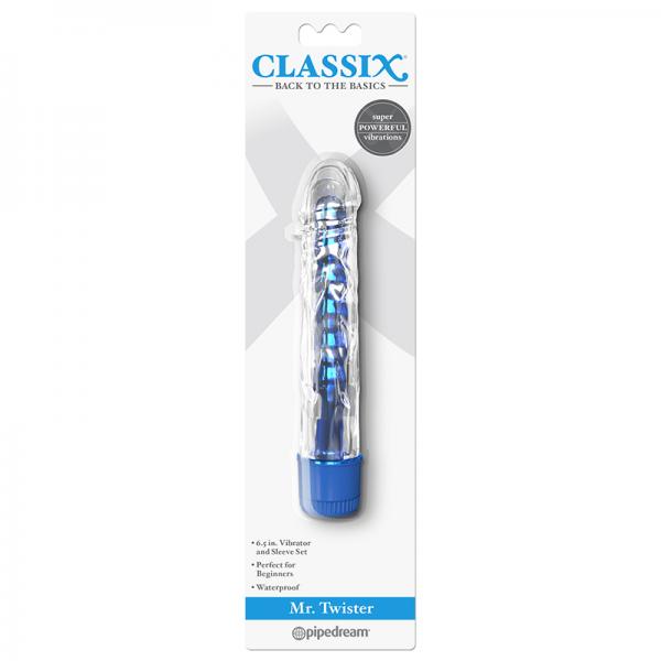 Classix Mr. Twister Metallic Vibe With Tpe Sleeve Blue - ACME Pleasure