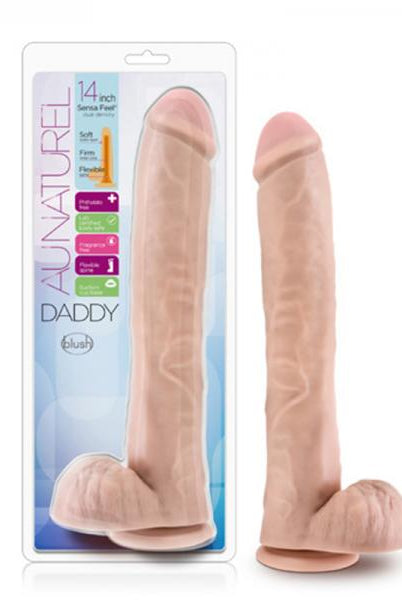 Au Naturel - Daddy - 14in Sensa Feel Dual Density Dildo - Vanilla - ACME Pleasure