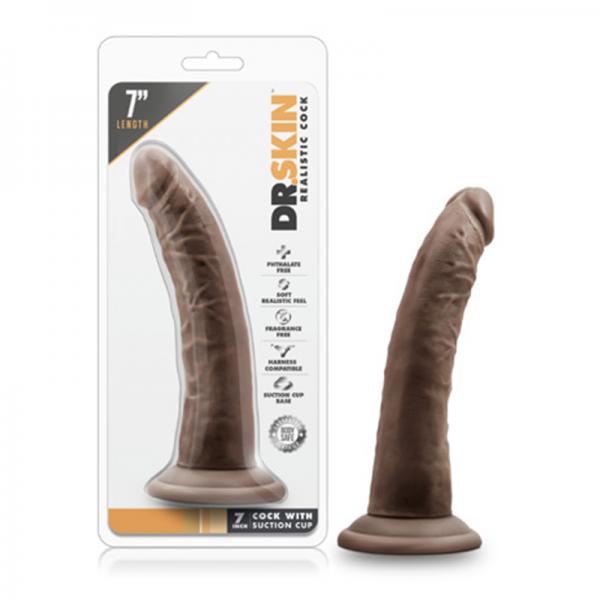 Dr. Skin - 7in Cock With Suction Cup - Chocolate - ACME Pleasure