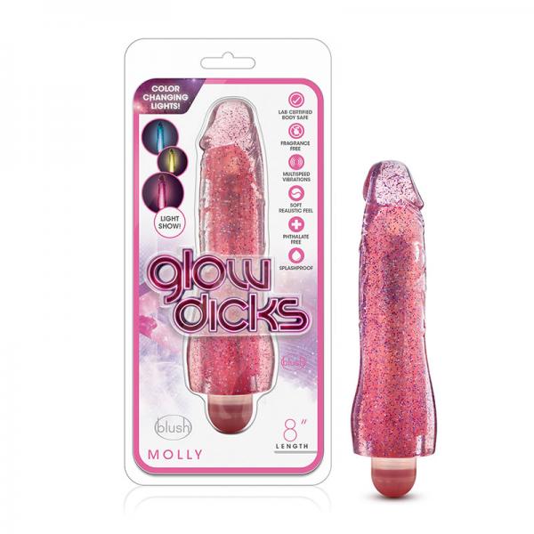 Glow Dicks - Molly Glitter Vibrator - Pink - ACME Pleasure