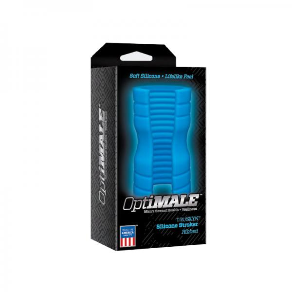 Optimale Truskyn Silicone Stroker Ribbed Blue - ACME Pleasure