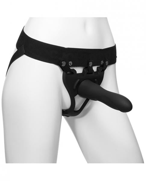 Body Extensions Hollow Large Dong Strap On Set Black - ACME Pleasure