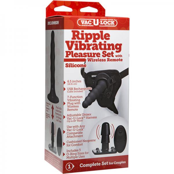 Vac-u-lock Ripple Pleasure Set Vibrating Black - ACME Pleasure