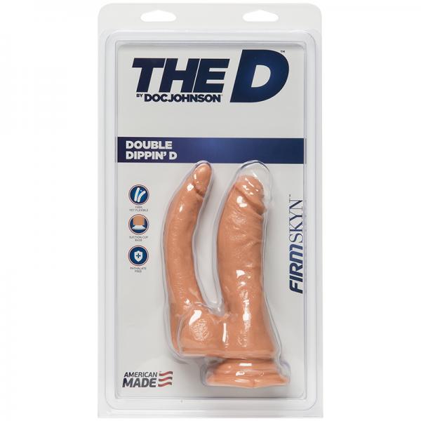 The D Double Dippin D Dildo Firmskyn Vanilla Beige - ACME Pleasure