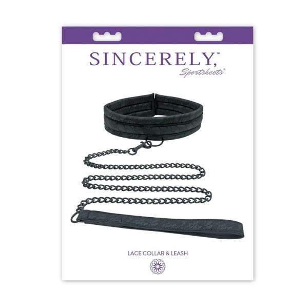 Midnight Lace Collar And Leash Black - ACME Pleasure