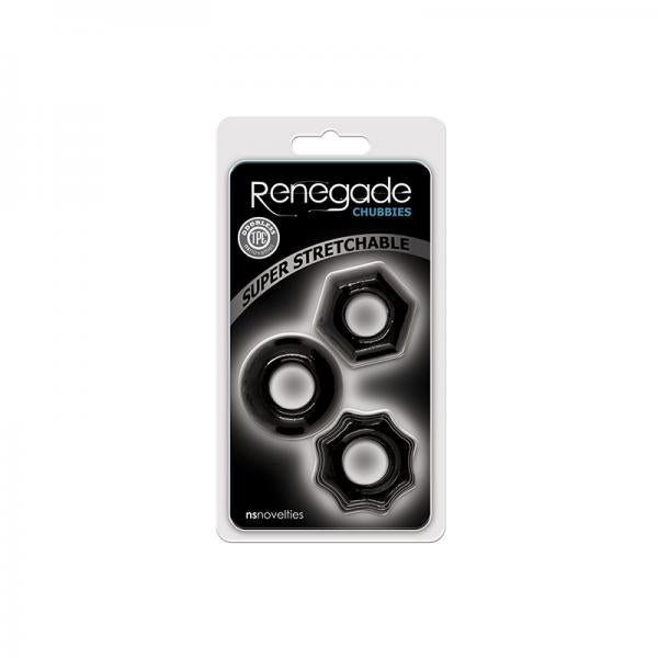 Renegade Chubbies 3 Pack Cock Rings Black - ACME Pleasure