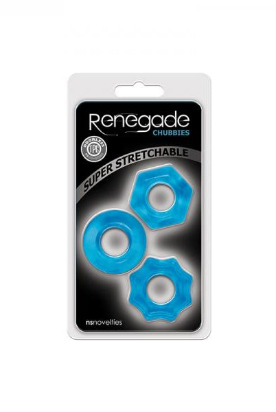 Renegade Chubbies 3 Pack Cock Rings Blue - ACME Pleasure