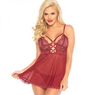 2pc Sheer Mesh And Lace Babydoll - ACME Pleasure
