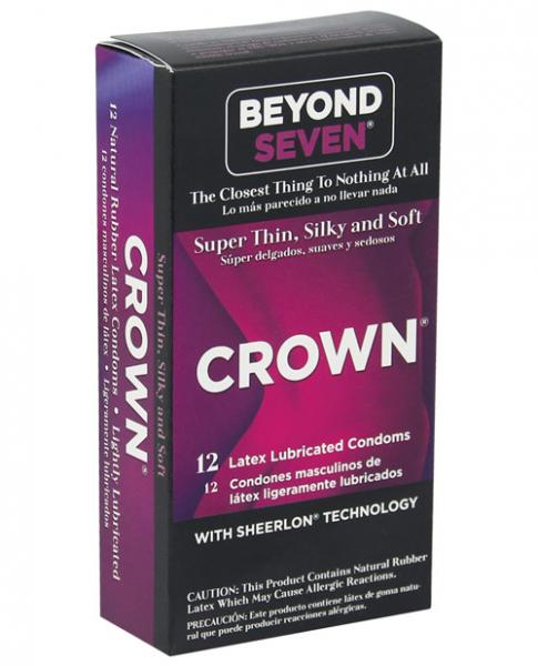 Crown Super Thin Latex Condoms Lubricated 12 Pack - ACME Pleasure