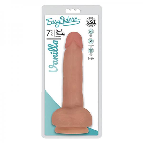 Easy Rider Bioskin Dual Density Dong 7in With Balls Vanilla - ACME Pleasure