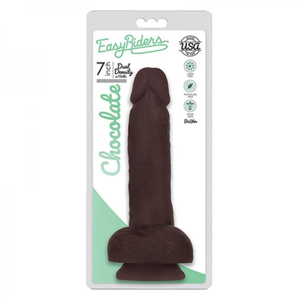 Easy Rider Bioskin Dual Density Dong 7in With Balls Chocolate - ACME Pleasure