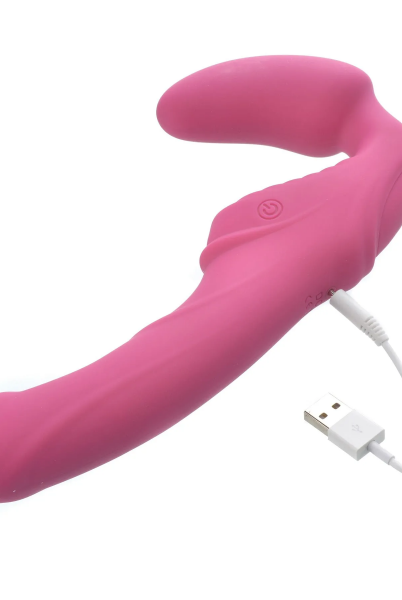 A&e Eve's Vibrating Strapless Strap On Dual Motors 9 Function Usb Rechargeable Cord Included Silicon - ACME Pleasure