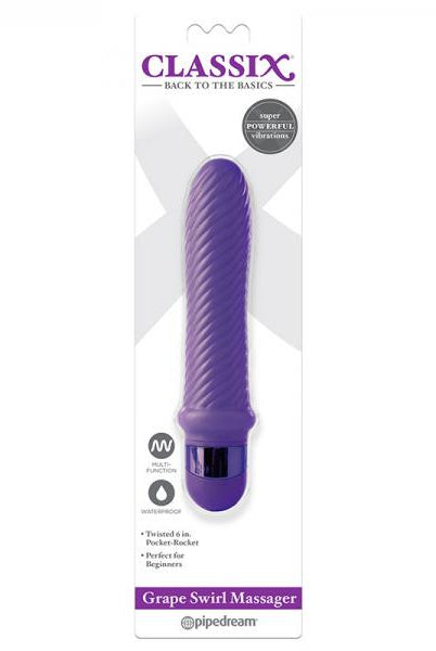 Classix Grape Swirl Massager Purple Vibrator - ACME Pleasure
