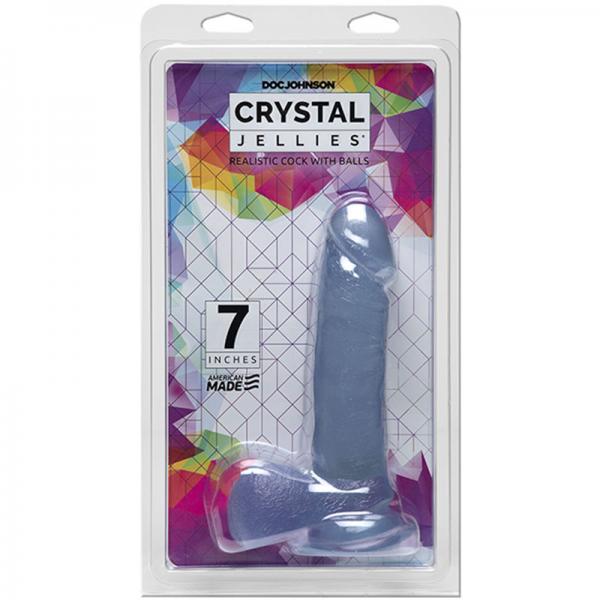 Crystal Jellies - 7in Realistic Cock W/balls Clear - ACME Pleasure