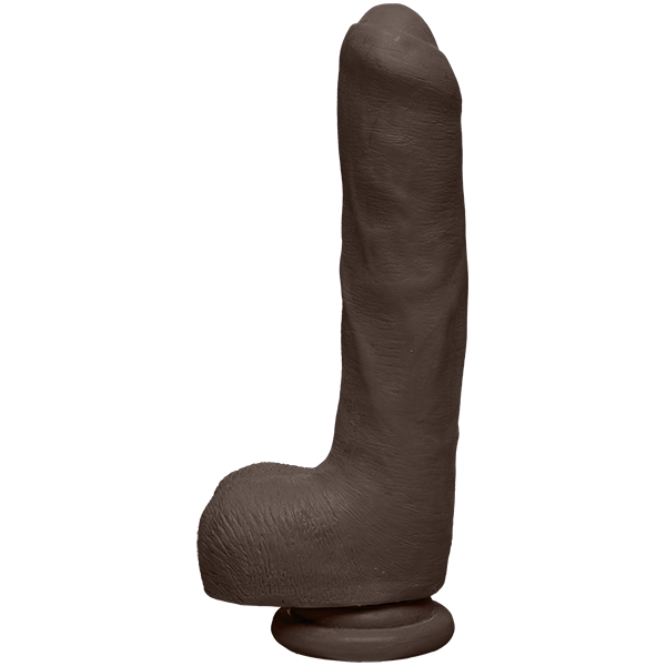 The D 9 inches Uncut D Dildo with Balls Black - ACME Pleasure