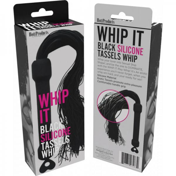 Whip It Black Pleasure Whip With Tassels - ACME Pleasure