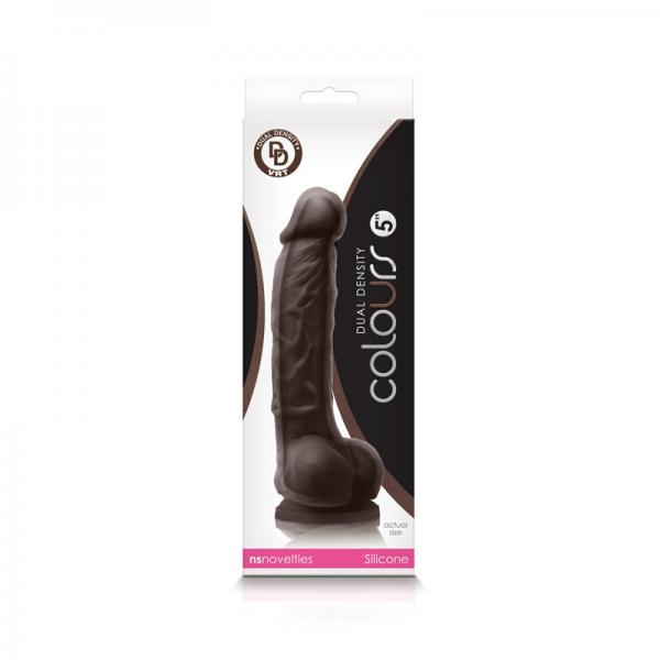 Colours - Dual Density - 5in Dildo - Dark Brown - ACME Pleasure