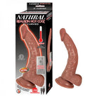 Natural Realskin Hot Cock Curved 8in Heats To 113 Degrees 3 Function Harness Compatible Rechargeable - ACME Pleasure