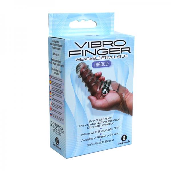 Vibrofinger Ribbed Finger Massager Smoke - ACME Pleasure
