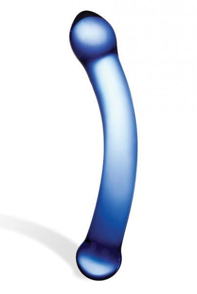 Glas 6 inches Curved Glass G-Spot Dildo Blue - ACME Pleasure