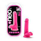 Neo Elite - 6in Silicone Dual Density Cock With Balls - Neon Pink - ACME Pleasure