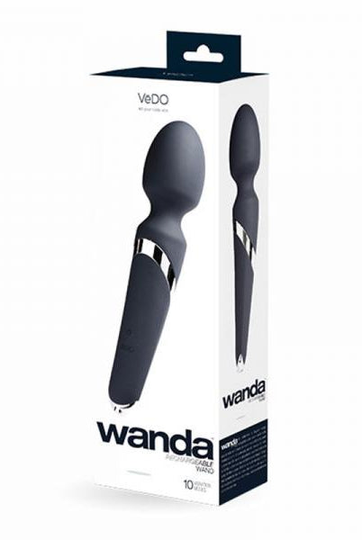 Vedo Wanda Rechargeable Wand Vibe - Just Black - ACME Pleasure