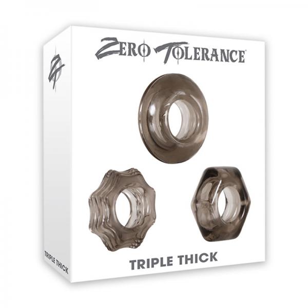 Triple Thick Cock Ring Trio Smoke - ACME Pleasure