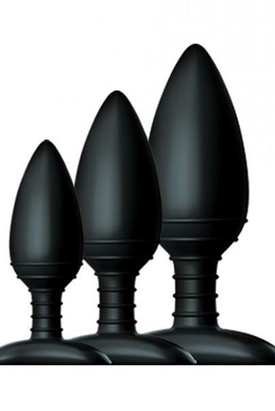 Nexus Butt Plug Trio 3 Butt Plugs Black - ACME Pleasure