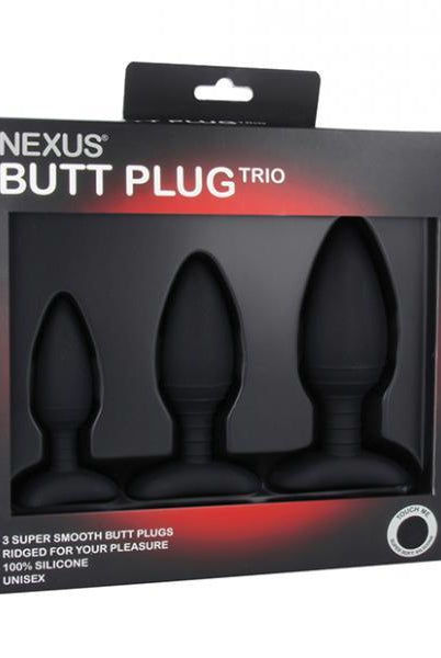 Nexus Butt Plug Trio 3 Butt Plugs Black - ACME Pleasure