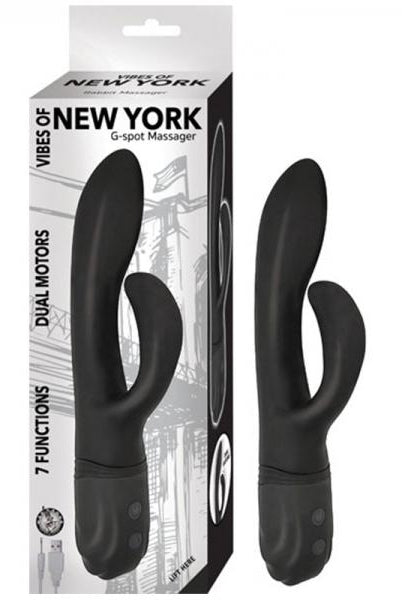 Vibes Of New York G-spot Massager Dual Motors 7 Function Rechargeable Silicone Waterproof  Black - ACME Pleasure