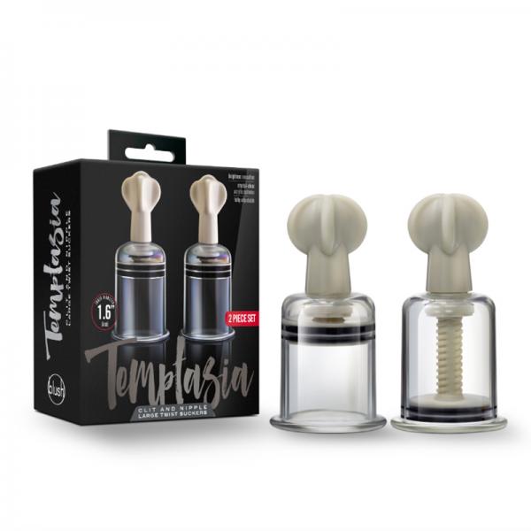 Temptasia - Clit And Nipple Large Twist Suckers - Set Of 2 - Clear - ACME Pleasure