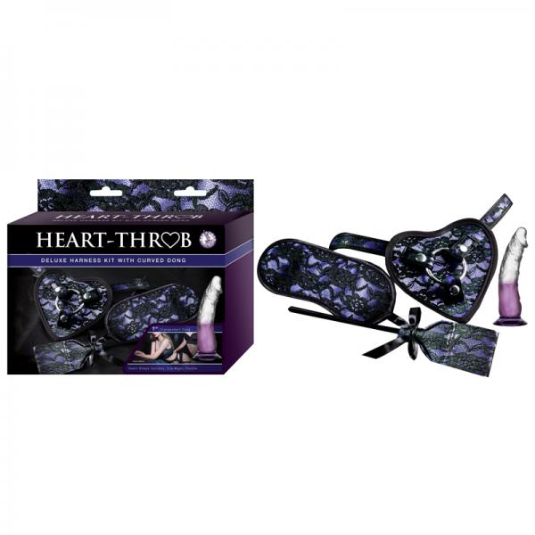 Heart-on Deluxe Harness Kit With Curved Dong Purple - ACME Pleasure