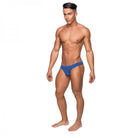 Male Power Seamless Sleek Thong Blue Sheer Pouch Sm - ACME Pleasure