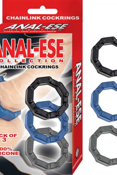 Anal-ese Collection Chainlink Cockrings Black,blue,grey - ACME Pleasure