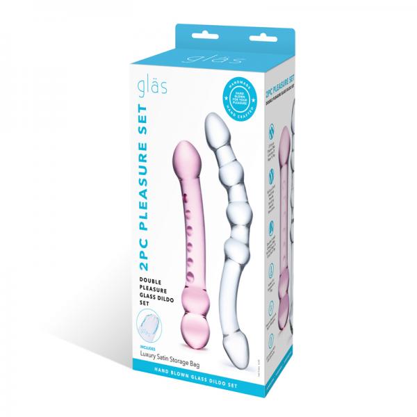 Double Pleasure Glas Dildo Set 2pc - ACME Pleasure