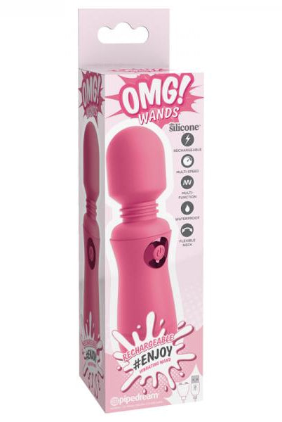 Omg! Wands Enjoy Rechargeable Vibrating Wand, Pink - ACME Pleasure