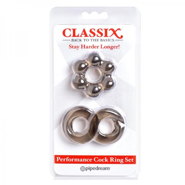 Classix Performance Cock Ring Set,smoke - ACME Pleasure