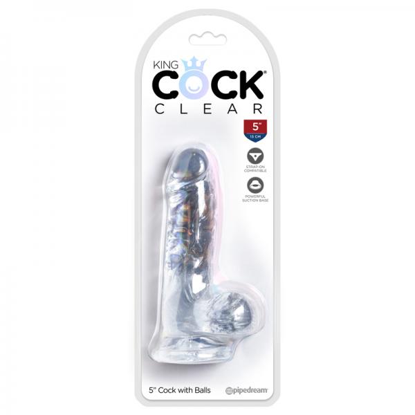 King Cock Clear 5in Cock With Balls - ACME Pleasure